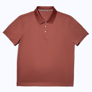 尘界男士短袖商务休闲翻领POLO衫棕色棉质T恤夏季薄