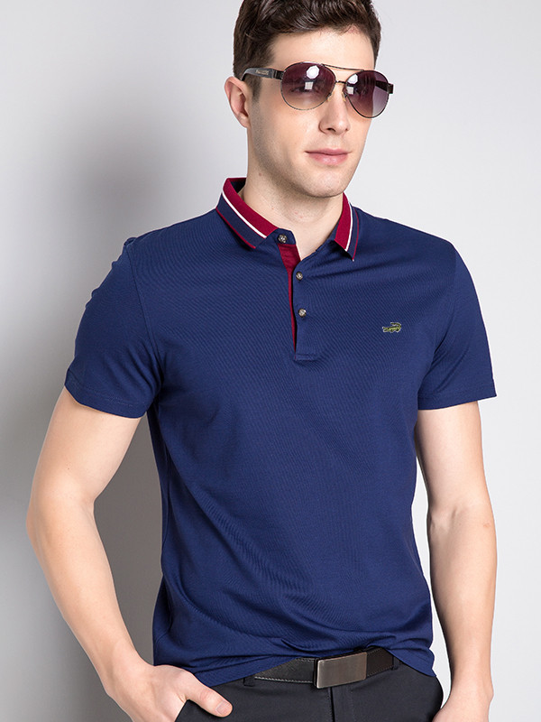 卡帝乐鳄鱼短袖t恤男翻领体恤衫中青年纯色休闲polo衫男半袖237a0561