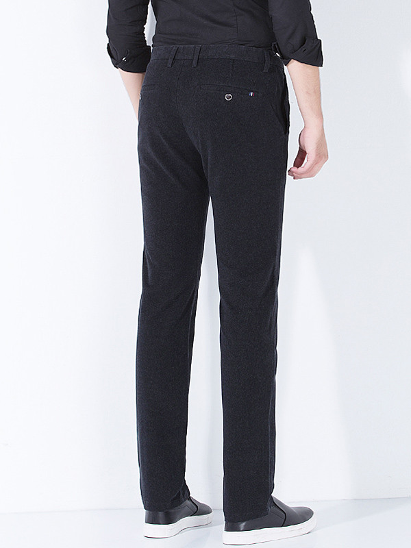 雅鹿2017新款男士休闲裤磨毛青年男裤子直筒休闲裤子潮