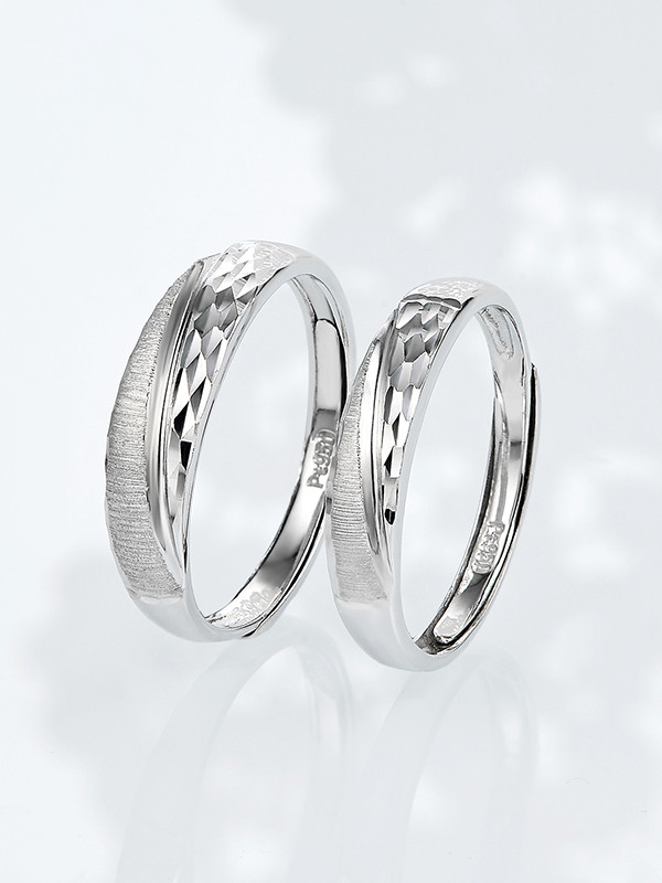 雅宝福pt950铂金戒指遇见幸福铂金情侣对戒结婚戒指