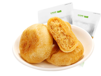 三只松鼠_黄金肉松饼456gx1袋 办公室肉松饼糕点饼干推荐早餐